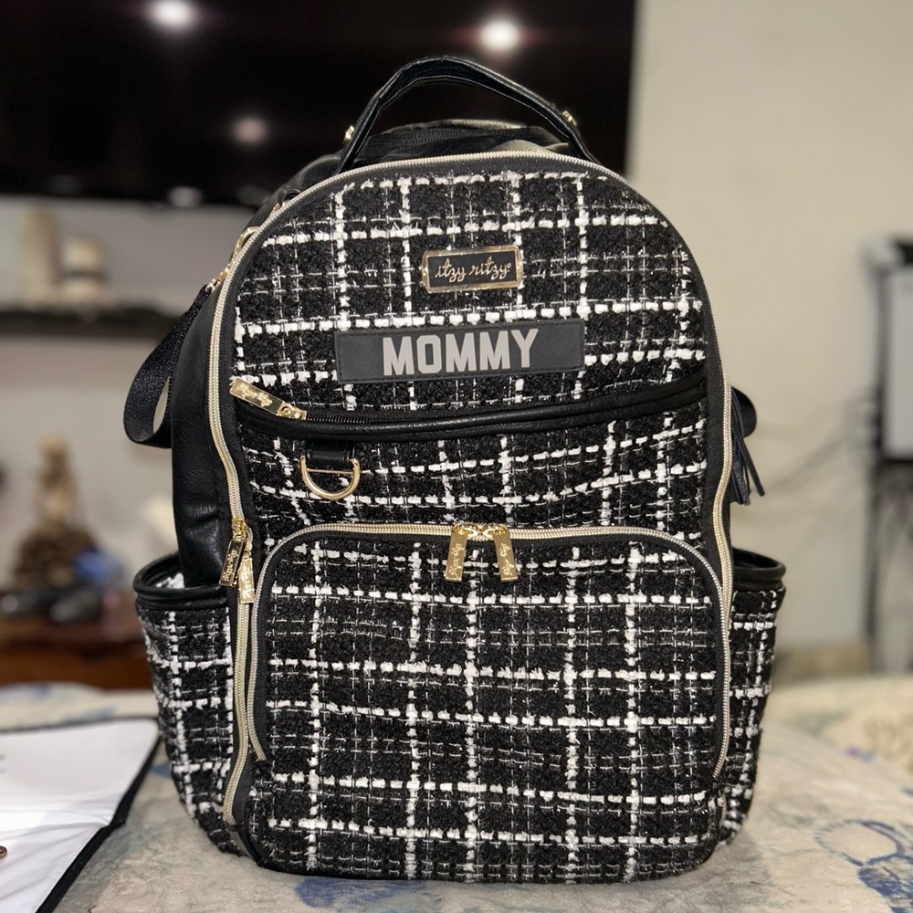 Black and White Plaid Baby Bag